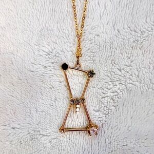 Beautiful Celestial Gold Necklace with Crystal Accents